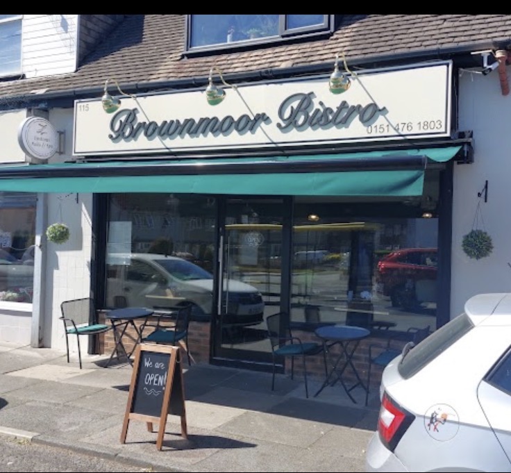 Brownmoor Bistro shopfront on Brownmoor Lane, Crosby